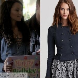 Free People Victorian Lace Overlay Jacket ASO Bonnie Bennett Vampire Diaries